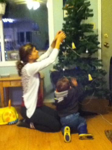 helping decorate