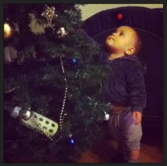 I guess he thought the bottle made a nice ornament